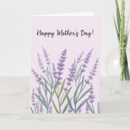 Lila Lavendel Blommig Glad Mors Dag Kort