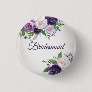 Lila Lavendel Blommig Grönska Brudtjänsteflicka Knapp