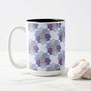 Lila & Lavendel Blommig Modern Elegans Två-Tonad Mugg