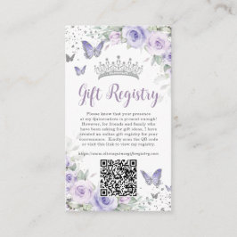 Lila Lavendel Blommig Quinceanera Gåvoregister Tilläggskort