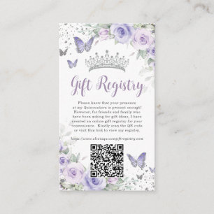Lila Lavendel Blommig Quinceanera Gåvoregister Tilläggskort