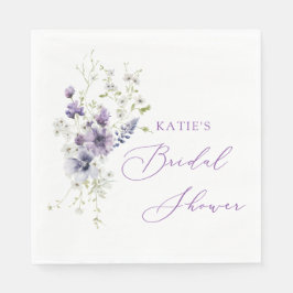 Lila + Lavendel Blommiga Festservetter Pappersservett
