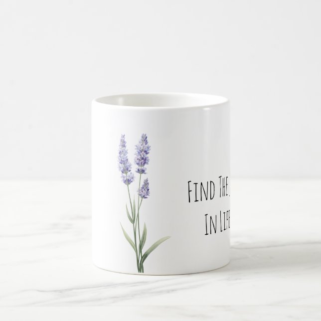 Lila Lavendel Blommor Glädje Kaffemugg (Center)