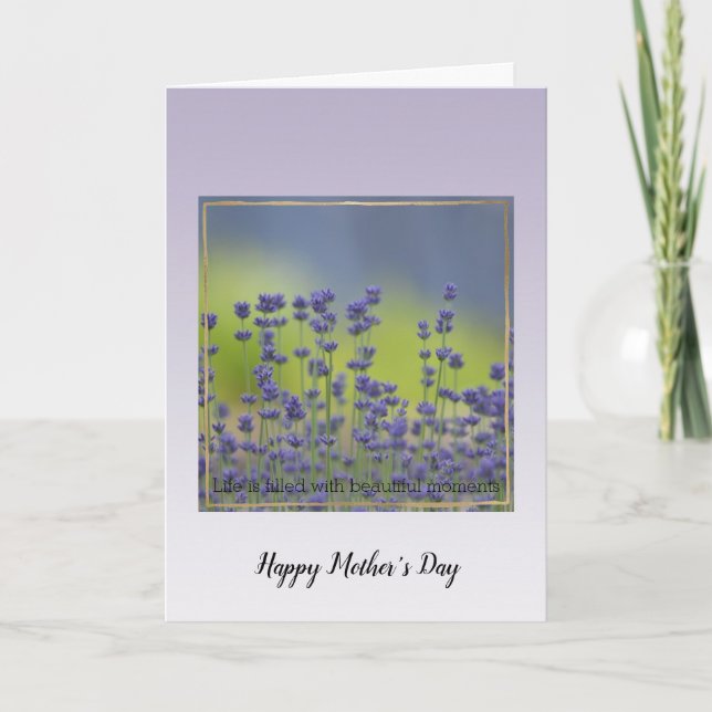 Lila Lavendel Blommor Vackra Ögonblick    Kort (Framsida)