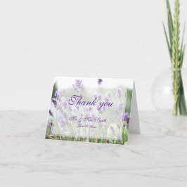 Lila Lavendel Bohemiska Bröllop Tacksamhetskort Tack Kort
