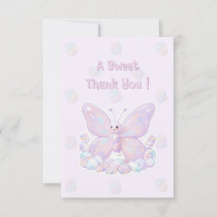 Lila Lavendel Dröm Fjäril Baby Shower Tack Kort