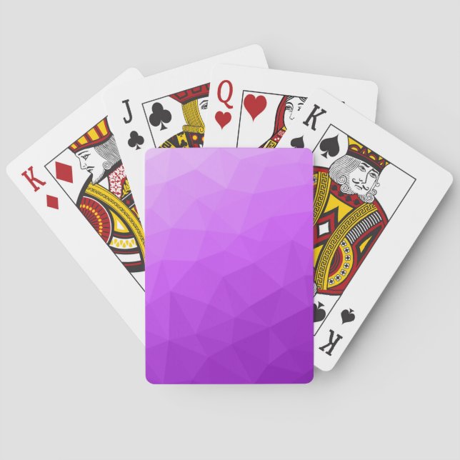 Lila lavendel gradient geometriskt nätmönster casinokort (Baksidan)