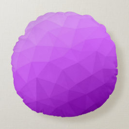 Lila lavendel gradient geometriskt nätmönster rund kudde