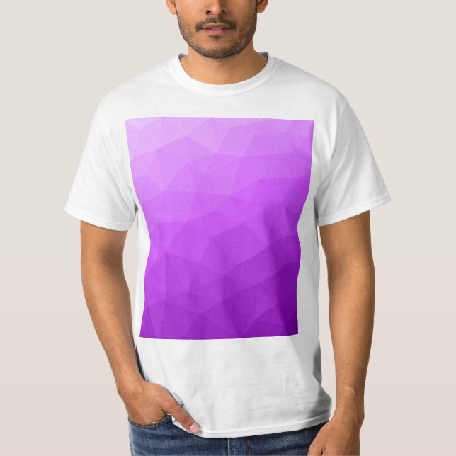 Lila lavendel gradient geometriskt nätmönster t shirt (Framsida)