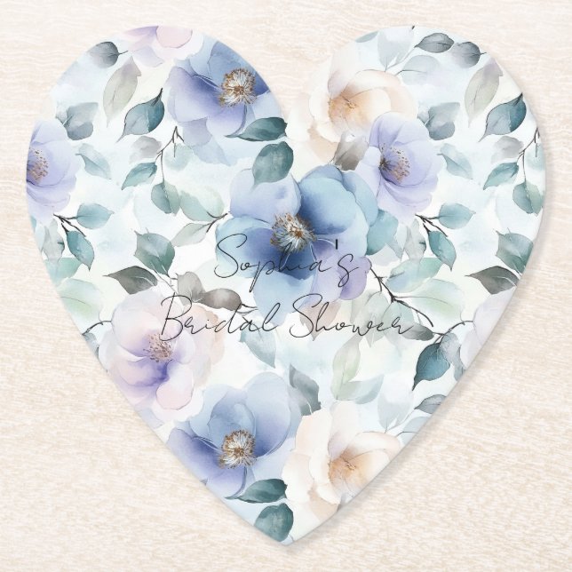 Lila Lavendel Krämfärgade Blommor Underlägg Papper (Framsida)