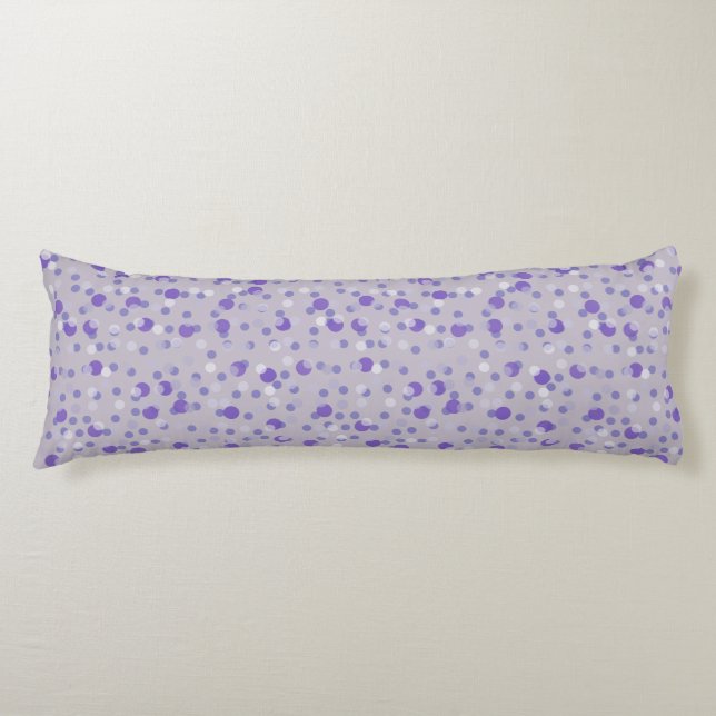 lila, lavendel och grå prickar kroppskudde (Framsidan)
