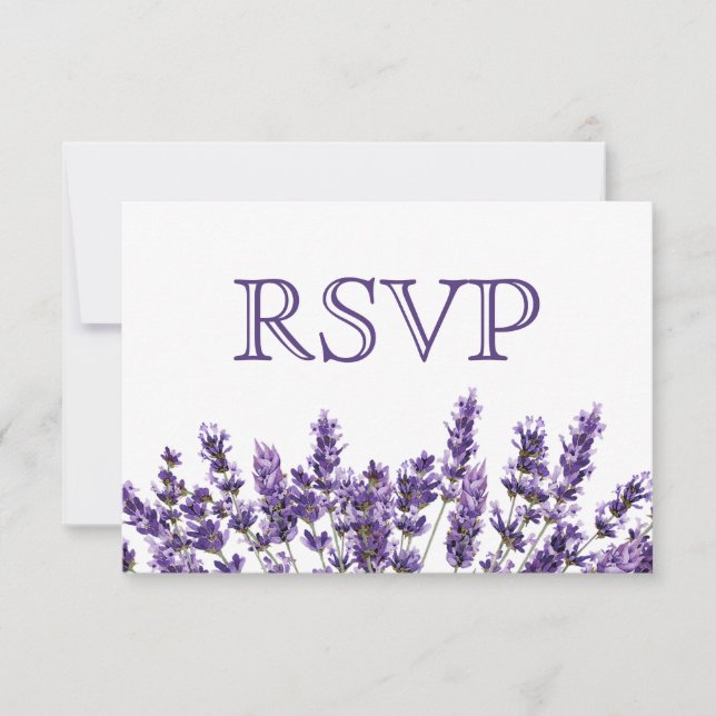 Lila Lavendel Syren Blomma Bröllop RSVP OSA Kort (Framsida)