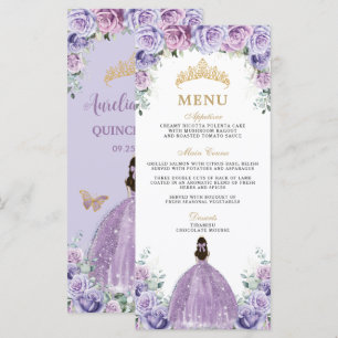 Lila Lavendel Syren Ros Blommig Quinceañera Meny