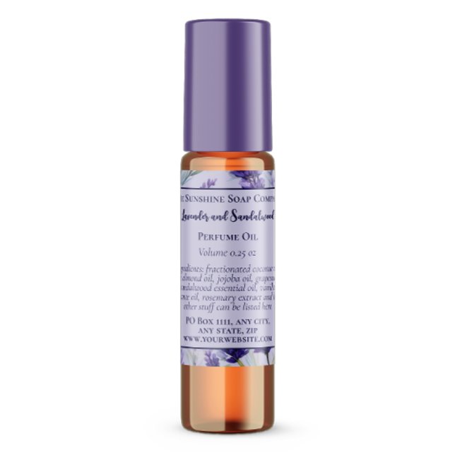 Lila Lavendel Trädgård Doft Rullflaska Etikett (Skapare uppladdad)