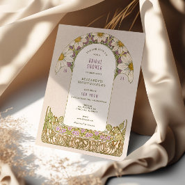 Lila Lavendel Tusenskönor Bröllopsdusch Art Nouvea Inbjudningar