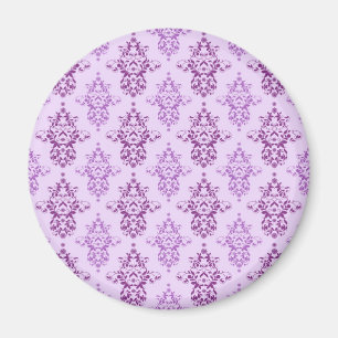 Lila Lavendel Tvåtonad Damask Magnet