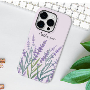 Lila Lavendel Vattenfärg Blommig