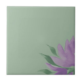 Lila Lavendel Vattenfärg Elegant Blommig Kakelplatta