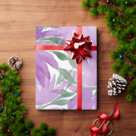 Lila Lavendel Vattenfärg Elegant Blommig Presentpapper