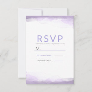 Lila Lavendel Vattenfärg Modern Bröllops-RSVP OSA Kort