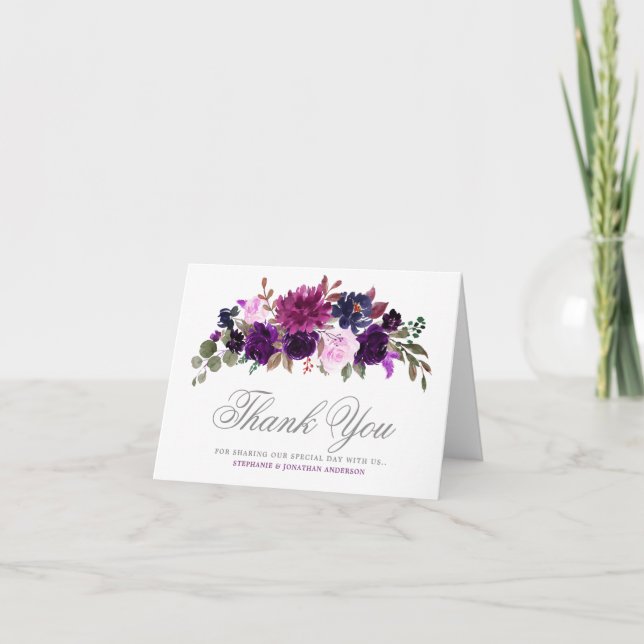 Lila lavendelblomma Boho tackkort (Framsida)