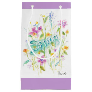 Lila lavendelblomma design presentpapperspåse