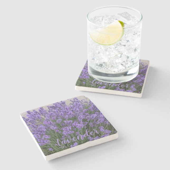 Lila lavendelblommor blomster stenunderlägg (Sidan)