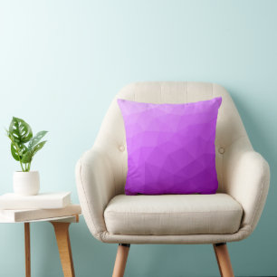 Lila lavendelgradient geometriskt nätmönster kudde