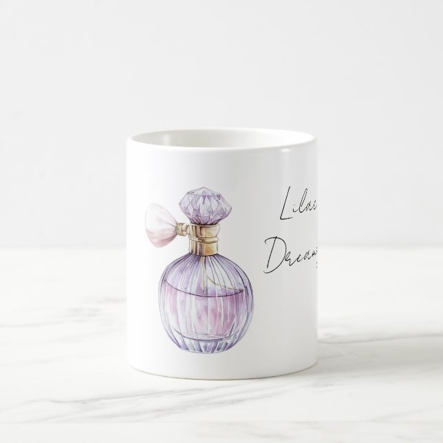 Lila Lavendelparfymflaska Kaffemugg (Center)