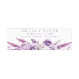 Lila Lavendelrosor Bröllop Returadressetikett Returadress Etikett