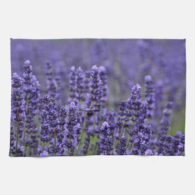 Lila lavender-ängskugga kökshandduk (Horisontell)