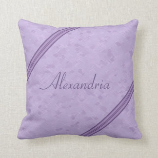 Lila Lavender Anpassningsbar strimlad Monogram Kudde