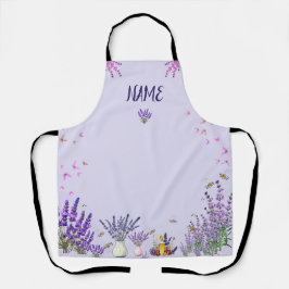 Lila Lavender Apron med Butterflies och Bees
