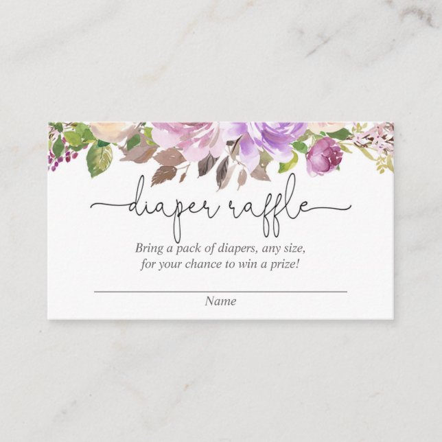 Lila lavender-barnduschkort, raffkort för babydusc tilläggskort (Framsida)