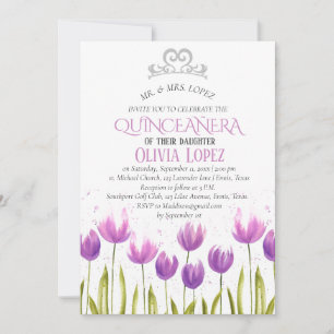 Lila Lavender Birthday Inbjudningar