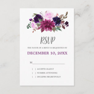 Lila Lavender Blommigt Boho Bröllop OSA Kort