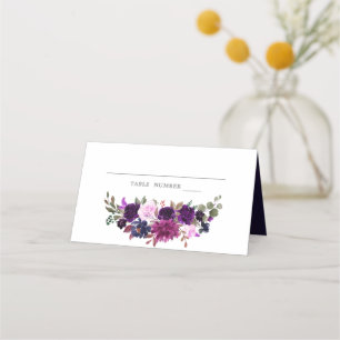 Lila Lavender Blommigt Boho Bröllop Place Card Placeringskort