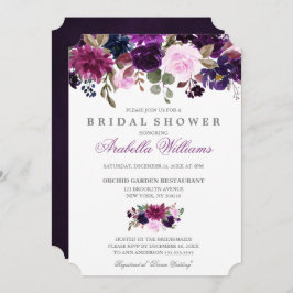 Lila Lavender Blommigt Boho Möhippa Inbjudningar