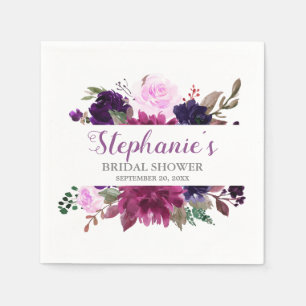 Lila Lavender Blommigt Boho Pappersservett