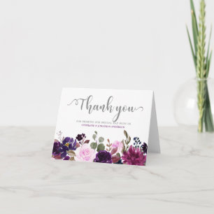 Lila Lavender Blommigt Boho Tack för ditt kort