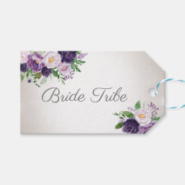 Lila Lavender Blommigt Bride Tribe Presentetikett