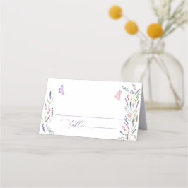 Lila Lavender Blommigt Bröllop-platskort Placeringskort
