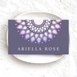 Lila Lavender Blommigt Lotus Visitkort
