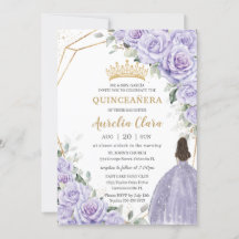 Lila Lavender Blommigt Princess Guld Quinceañera