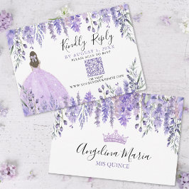 Lila Lavender Blommigt Quinceanera QR Code OSA