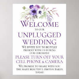 Lila Lavender Blommigt Unplugged Bröllop Ceremony Poster