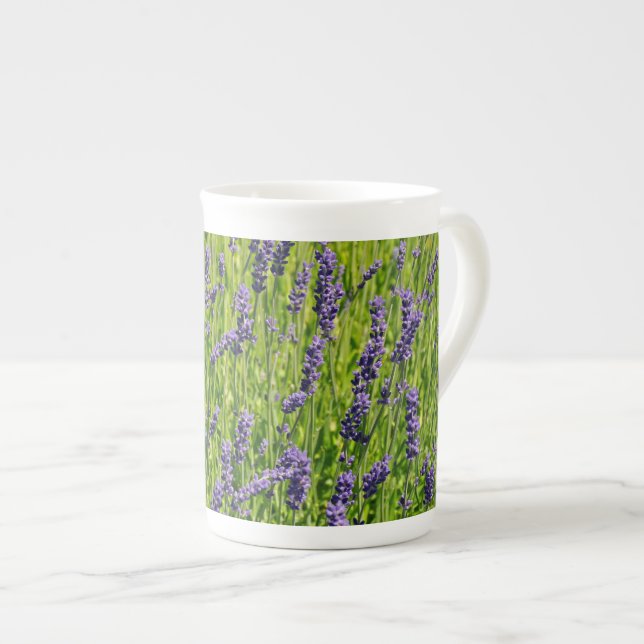 Lila lavender-blommor benporslin mugg (Framsida höger)