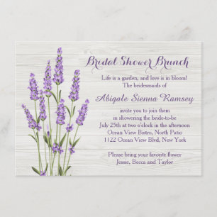 Lila lavender-blommor på träets Möhippa Inbjudningar