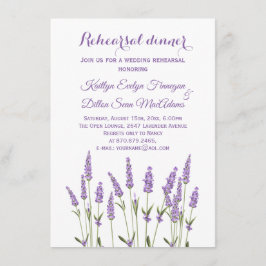 Lila lavender-blommor Rehearsal Middag Inbjudningar