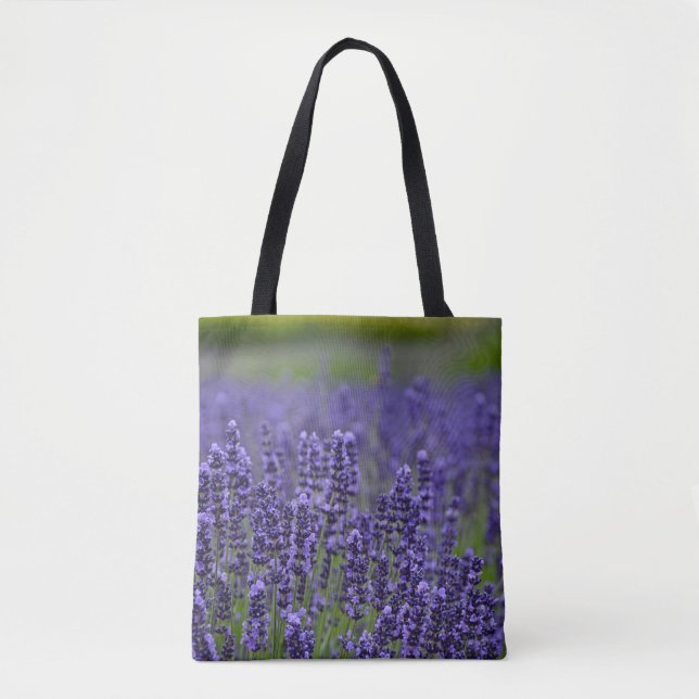 Lila lavender-blommor tygkasse (Framsida)